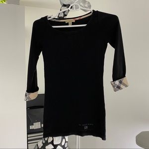 Burberry 3/4 sleeve black top XS